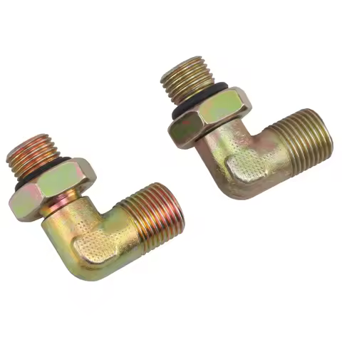 2 piece 90° Elbow Fitting fuel filter hose 9/16-18UNF with O-ring