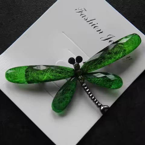 Creative New Fashion Dragonfly Brooches for Women Vintage Crystal Resin Dragonflys Brooch Pins Insec