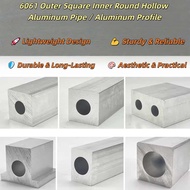 6061 Aluminum Square Tube, Outer Square Inner Round Hollow Aluminum Pipe, Industrial Aluminum Profil