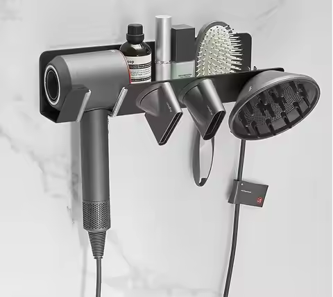 Wall Mount Hair Dryer Stand Holder for Dyson Supersonic Blow Dryer Accessories and Attachments Organ