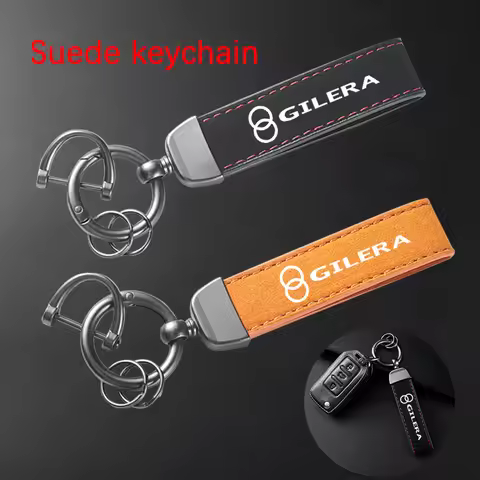 High-Grade Leather Suede Keychain Motorcycle Keyring For Gilera GP800 Fuoco Nexus 500 Runner 50 125 