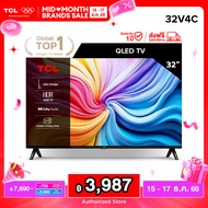 [NEW 2025] TCL ทีวี 32 นิ้ว HD QLED Google TV รุ่น 32V4C Slim Design Netflix&Youtube Voice Search HD