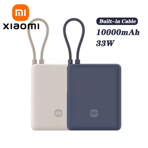 XIAOMI Power Bank 10000 mAh 33 W with Built‑in USB‑C Cable – 2‑Way Fast Charge,Portable Powerbank Fo