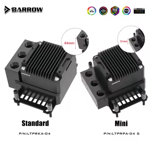 Barrow CPU Water Block with Integrated Pump Reservoir POM/Acrylic CPU Cooler for AMD AM3 AM4 AM5/INT