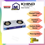 KHIND GC7125 Double Burner Gas Cooker | Stainless Steel Body | 2-Burner Gas Stove | Dapur Gas 2 Tung