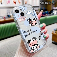 MHKEID Casing Ponsel untuk Realme C30 C30s C31 C33 C35 C21 C21Y C25Y C20 C20A C11 C15 C12 C25 C25s C53 C55 C2 C2s C1 C17 Narzo N53 N55 Case lembut lucu kartun Casing transparan Cases sapi transparan Kesing baru HP anti syok Softcase