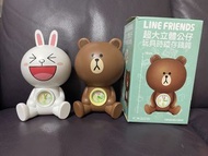 Line Friends 熊大 兔兔 立體公仔玩具時鐘存錢筒 兩個一組合售