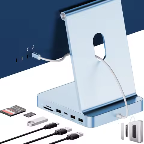 PULWTOP USB Hub iMac Accessories for iMac 24 inch 2021/2023/2024 with USB C 10Gbps, Docking Station 