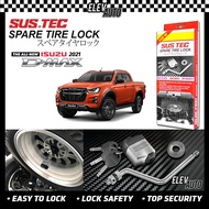 Isuzu D-Max DMax 2021 SUSTEC Spare Tire Wheel Lock Anti-Theft Tayar Kunci Tyre Lock Isuzu DMax Acces