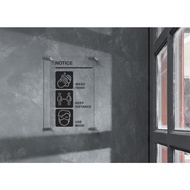 Health Protocol Logo Sign Board - Clear Acrylic 20x30 cm