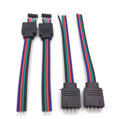 4Pin Male Female RGB Connector Wire Cable LED Strip Light Wire Cable Connector Adapter for 3528 5050