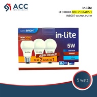 INLITE INB007 5W WATT LED BULB PACKAGE BUY 2 GET 1 FREE