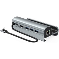 Aluminum Alloy Docking Station TV Base Stand Hub Holder Dock USB C to RJ45 Ethernet 4K 60HZ HDMI Com