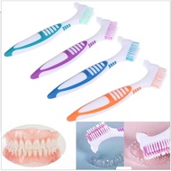 Flip71ytk0d Denture braces invisible retainer double-headed toothbrush with cleaning effervescent tablet brush for the elderly to tooth stains