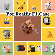【Yoshida】For Realfit F1 Case Trendy Cartoon Series for Realfit F1 Casing Soft Earphone Case Cover