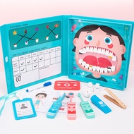 Wooden Children Oral Dentist Little Doctor Nurse Toy Simulation Dentist Set Play House Toy