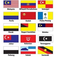 Bendera Melaka,Perak,Selangor 3' x 6' & 2' x 4' Cotton | 3' x 6' & 2' x 4 Melaka,Perak,Selangor Dist