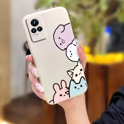 phone case soft shell Phone Case For VIVO V21E 4G/Y73 2021 Back Cover cute Liquid silicone shell Sim