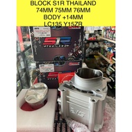 Y15ZR BLOCK RACING CERAMIC S1R THAILAND 74MM 75MM 76MM 78MM BODY TAMBAH 14MM VPRO PISTON FORGED PIN1
