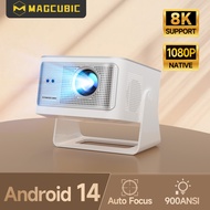 Magcubic 900ANSI Android 14 Projector Auto Focus Support 8K Native 1080P With Wifi6 BT5.4 16G Allwin