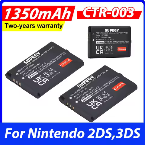 3X CTR003 CTR-003 Li-ion Battery 1350mAh for Nintendo 2DS,3DS Wireless Controller