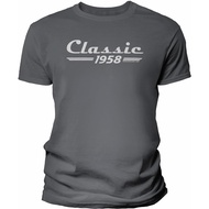 Men's cotton T-shirt 65th Birthday Gift Shirt for Men - Classic Retro 1958-65th Birthday Gift 4XL , 