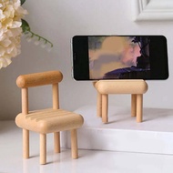 แท่นวางโทรศัพท์เก้าอี้ไม้น่ารักรูปทรงเก้าอี้ไม้ขนาดเล็กที่วางโทรศัพท์สำหรับโทรศัพท์มือถือสมาร์ทโฟน