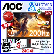 (ALLSTARS) *Shipping AOC 24G4H 200MHz* Gaming Monitor / 24" Inch / Fast IPS / Adaptive-Sync / 1920x1