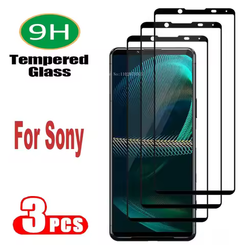 3Pcs Black Tempered Glass For Sony Xperia 10 5 1 V II III IV Sony Xperia 1 5 10 I II XZ S 2 Screen P