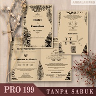 (100 PCS) PRO 199 Lipat 2 Simple - Cetak Undangan Grayscale/Hitam Putih Variasi Sabuk Harga Murah Me
