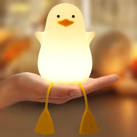 Duck Night Light LED Squishy Duck Lamp Dimmable Nursery Nightlight Rechargeable Bedside Touch Lamp f