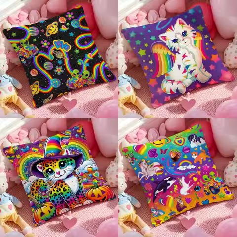 Brand L-Lisa Frank Cushion Cover Pattern Printed Pillowcase For Living Room Sofa Cushion Cover & Bed