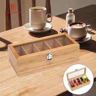 [UsusexaMY] Tea Bag Organizer Tea Chest Wood Tea Box for Coffee Station Countertop Home