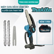 Máy Cưa Xích Makita Cầm Tay Máy Cưa Gỗ Mini Dùng PIN MAKITA 199V Cắt Gỗ Tỉa Cành Cực Bén Động Cơ Lõi