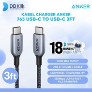 Kabel Charger Anker 765 USB-C to USB-C 140W 3ft Nylon - Anker A8865 - 