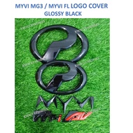 (Myvi New Cover F/R) Perodua Myvi gen3 2018-2023 Glossy Black logo emblem frame car accessories myvi
