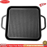 [HOSPORT Official Mall]11In Cast Iron Griddle Square Griks Plat Griddle Pan กระทะแบนสำหรับเตาอบเตาแก