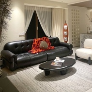 High-End Simple Household Sofa Row Leather Straight Luxury Small Apartment Light Retro Extreme Livin