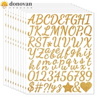 DONOVAN 5 Sheets Glitter Letter Stickers, English Letter a-Z 2/1.5 Inch Alphabet Big Letter Stickers
