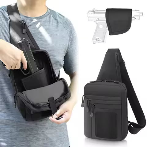Tactical Pistol Gun Bag Concealed Carry Gun Holster Handgun Storage Chest Bag EDC Tool Bag Pistol Gu