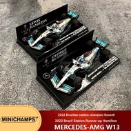 1: 43 Mini Cut Benz AMG W13 2022 Brazil Station Hamilton/Russell F1 Car Model