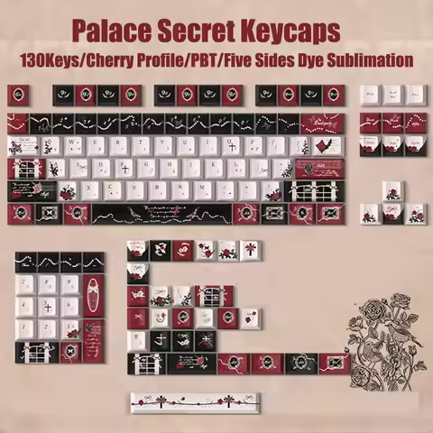 130 Key Palace Secret Anime Dye Sublimation PBT Keycap Cherry Profile Custom Keyboard Keycap for MX 