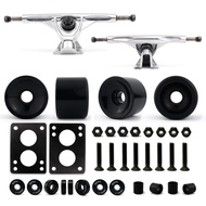 VJ Skateboard Longboard Truck and Wheel, 70mm Long Board Wheels w 7inch 180mm Skateboard Trucks Long