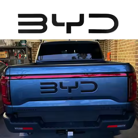 For BYD Shark 6 Trunk Standard 3D Badge Logo Sticker Glossy Black Sticker Decoration Automobiles Par