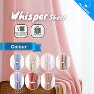 Ins.Fabric Whisper colour linen sheer day curtain bidang kain murah tingkap sliding door