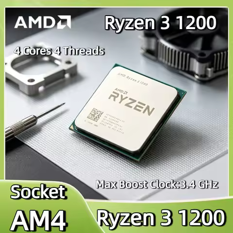 AMD Ryzen 3 1200 4 Core 4 Thread CPU 3.4GHz Turbo 14nm Socket AM4 Desktop Processor 10MB Cache 65W P