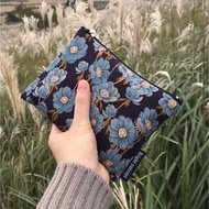Charming Blue Anemone Fabric Pouch