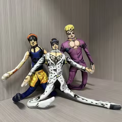 Anime jojo Giorno Giovanna Kujo Jotaro Cosplay Plush Stuffed Dolls movable Abstract Wire Skeleton Ha