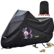 Motorbike Cover Portable Sunscreen Cover DustProof Cover Purple Letter Series Motorcycle Cover