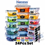 Hecess 24Pcs Kitchen Plastic Food Containers with Airtight Lids Leak Proof & Freeze Set